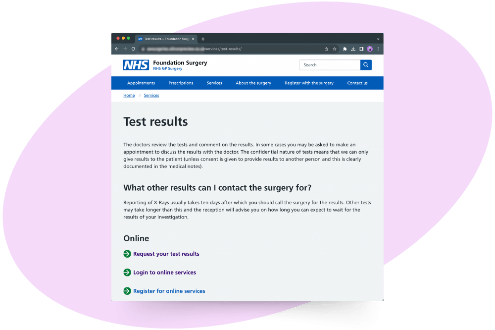 NHS online access