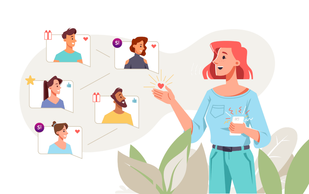 lady speaking to peers