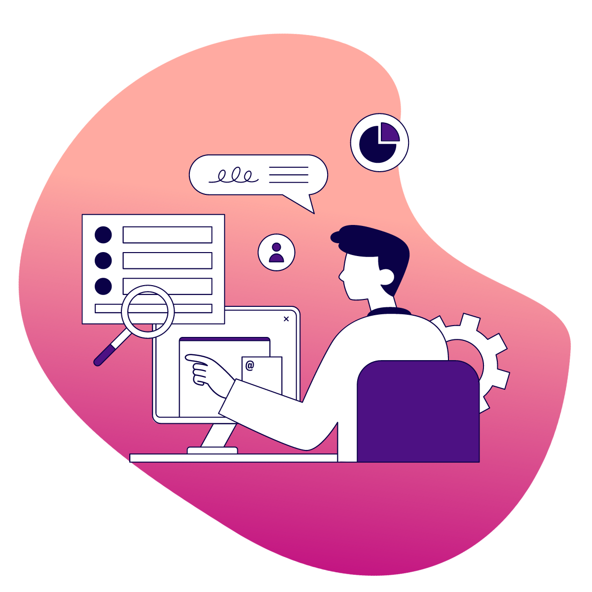 Man sitting at desk with computer screens showing innovations in primary care.