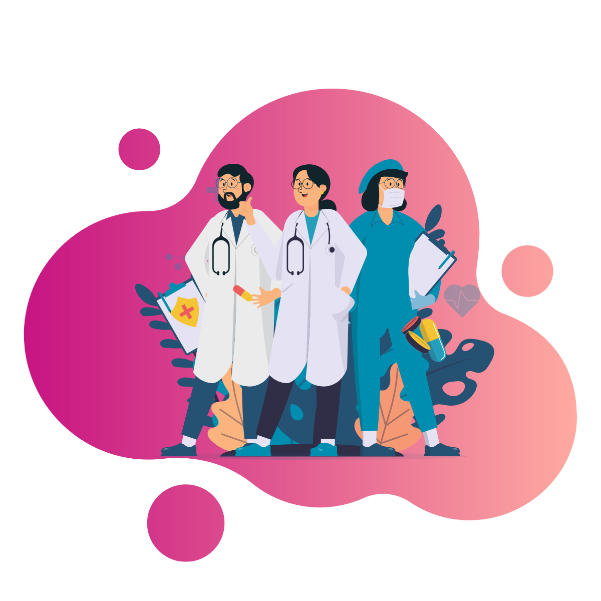 Doctors looking proud advocating for patient engagement,